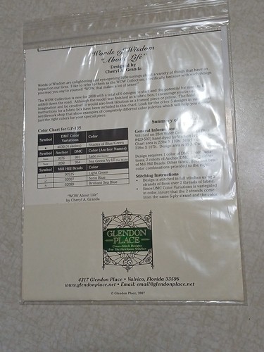 Glendon Place Cross Stitch Pattern Words Of Wisdom About Life - Picture 3 of 3