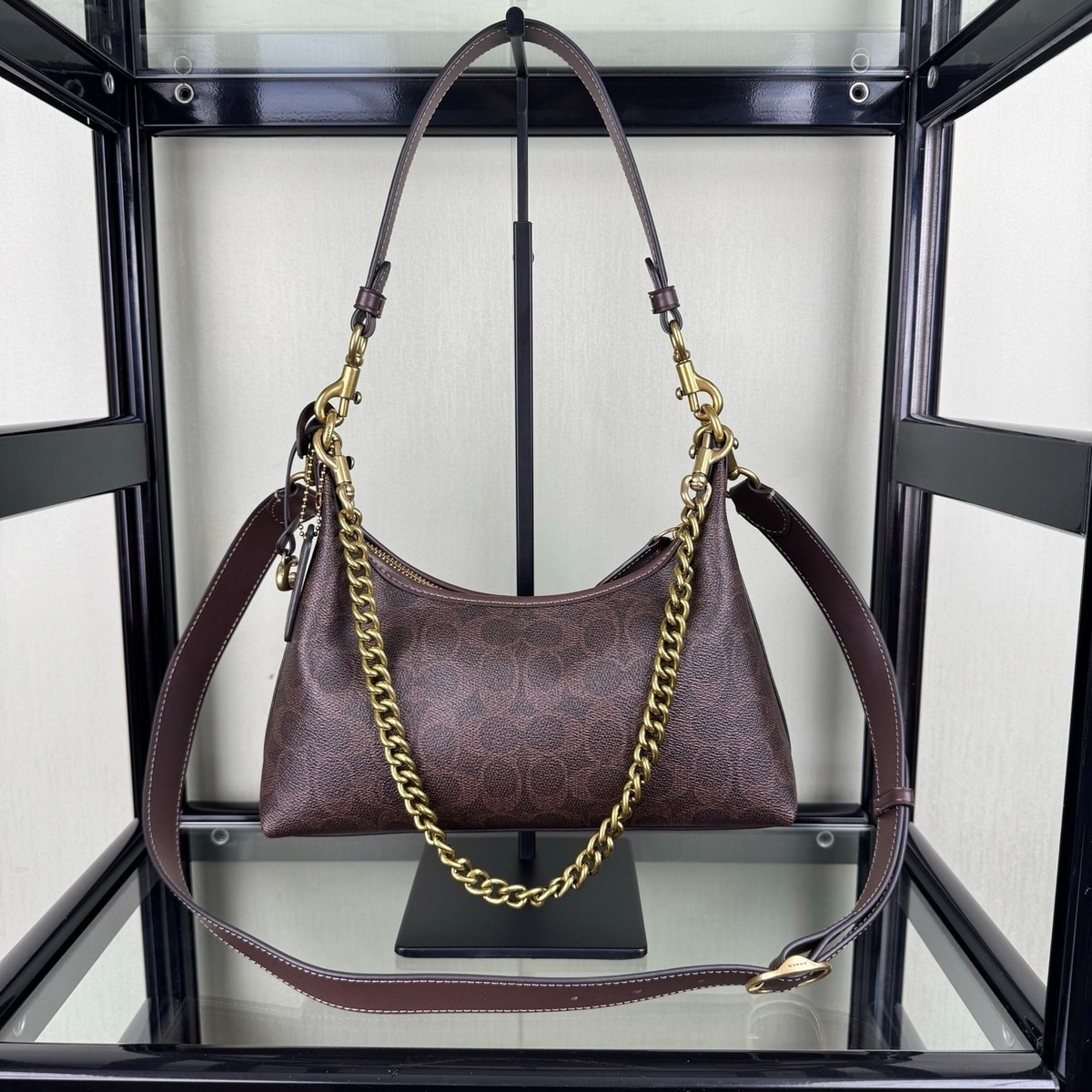 COACH CAM26 Brown Juliet Shoulder Bag 25 Signature Canvas Maple 2