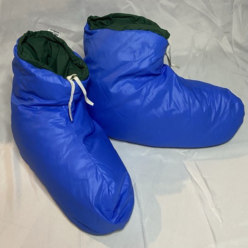 Vintage TrailWise Down Filled Camp Slippers Booties Blue See Pics/Read For Size