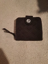 Vera Bradley Mini Square Zip Wallet in Dark Brown