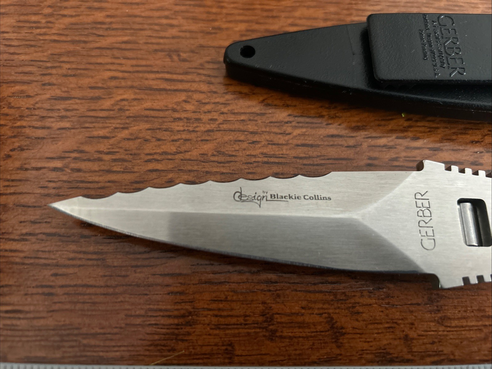 Master Steel Ruler Gerber River Master Fixed Blade Knife With Sheath Blackie Collins ...