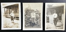 Three Vintage Vernacular Photos Boy Golf Caddy Period Clothes c1930s