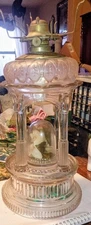 Rare Pat. 1882-1883 Adams Temple/Applesauce Clear Glass Lamp Kerosene Oil Lamp