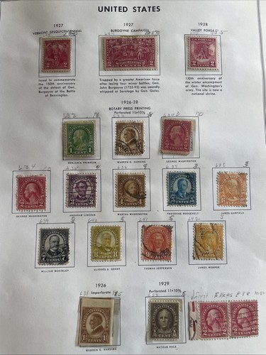 Lotto Francobolli Stati Uniti 1926-1929 - Commemorativi e Stampa Rotary Vintage Set  - Foto 1 di 7