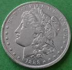 1888-O Morgan 90% Silver Dollar AU+ GEM Us Coins $1 Plus Free Shipping