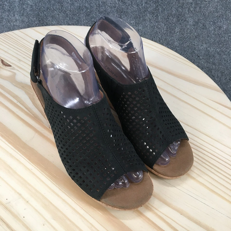 Rockport Sandals Womens 7.5M Black Briah Slingback Black Leather Wedge BX1987 - Image 3 of 4