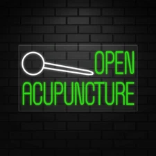 Acupuncture Neon Sign for Retail Displays | LED Flex Neon | 37"W x 20"H x 1"D
