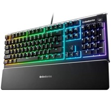 BLACK - STEELSERIES 64795 HIGH WATER RESISTANT GAMING KEYBOARD APEX 3