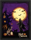 Lighted Halloween Bathroom Decor, Skeleton Wall Art with Gothic Haunted Mansion