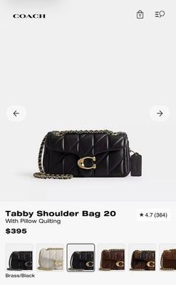 COACH Tabby 26 Quilted Shoulder Bag Leather Black CP150 | eBay