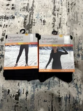 ClimateRight by Cuddl Duds Women's Plush Warmth Top+bottom Base Layer Set Size L