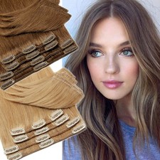 CLEARANCE 100 Human Hair Extensions Clip In Real Remy Hair Extensions Highlight