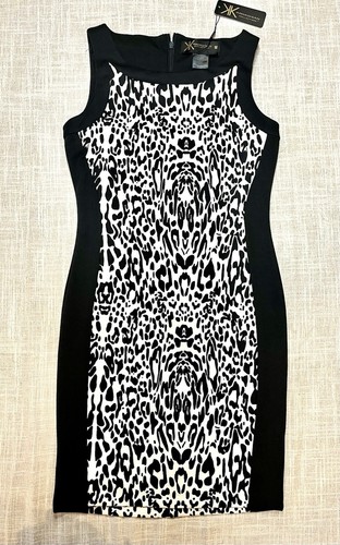 Kardashian Kollection Shift Dress Snow Leopard Print Medium *VTG 2013 Holiday* - Picture 5 of 10