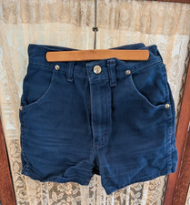 Vintage 60's 70's Girls Wrangler Shorts Blue Denim VTG 8 22 " Waist