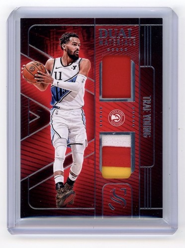 2024-25 Silhouette Trae Young Dual Materials Game Used Patch Prime Hawks - Bild 1 von 2