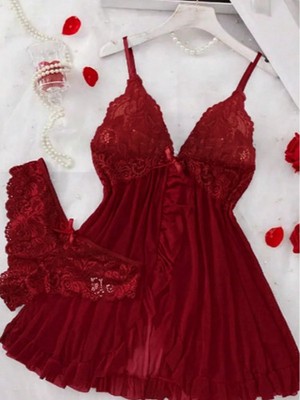 Ladies sexy mesh lingerie set, seductive nightdress for cheap24