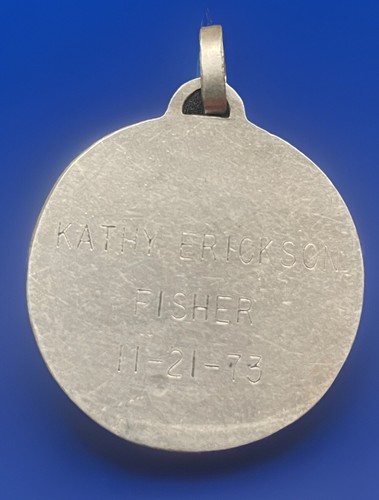 Vintage Catholic 1973 St Jude Silver Tone Religious Medal - Picture 2 of 3