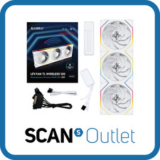 Lian Li UNI TL Wireless Reverse Blade 120mm ARGB PWM Fan White 3 Pack with L-Wir