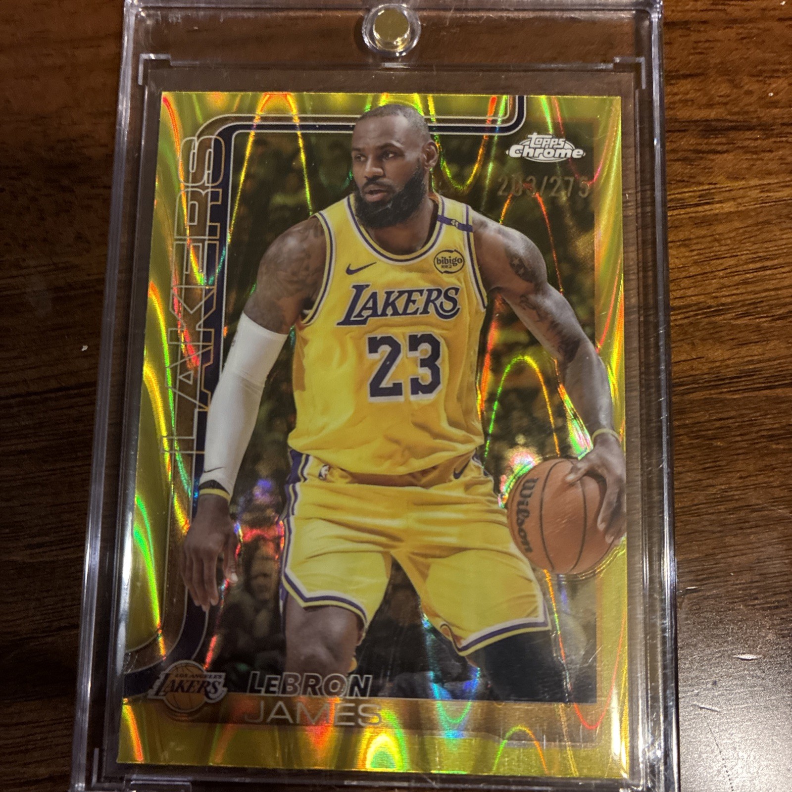 2025-26 Topps Chrome LeBron James Yellow Ray Wave Refractor #/275 Color Match