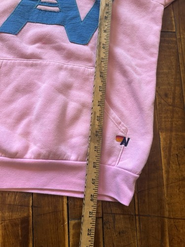 AVIATOR NATION Logo Pullover Hoodie Kids' Size 14 Pink AS IS check - Picture 5 of 6