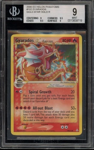 Pokemon Gyarados Gold Star EX Holon Phantoms Holo Ultra Rare #102 BGS 9 Mint