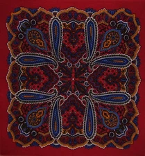 Cotton Paisley Head Scarf Bandana 22" x 22" Red