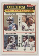 1981 Topps Team Leaders Carl Roaches Mike Barber Jack Tatum Jesse Baker HOF 2u3
