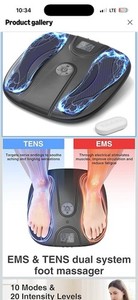 EMS & TENS Dual System Foot Massager Stimulator LCD Remote AP1-350 2CH