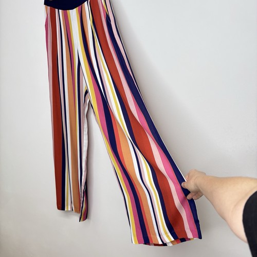 Anthropologie Blank London Adania Striped Trousers Wide Leg Multicolor Rainbow S - Picture 9 of 24