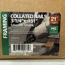 Grip-Rite 3-1/4 in. 12d Ga. Round Head Framing Nails 21* Smooth Shank 1825 qty