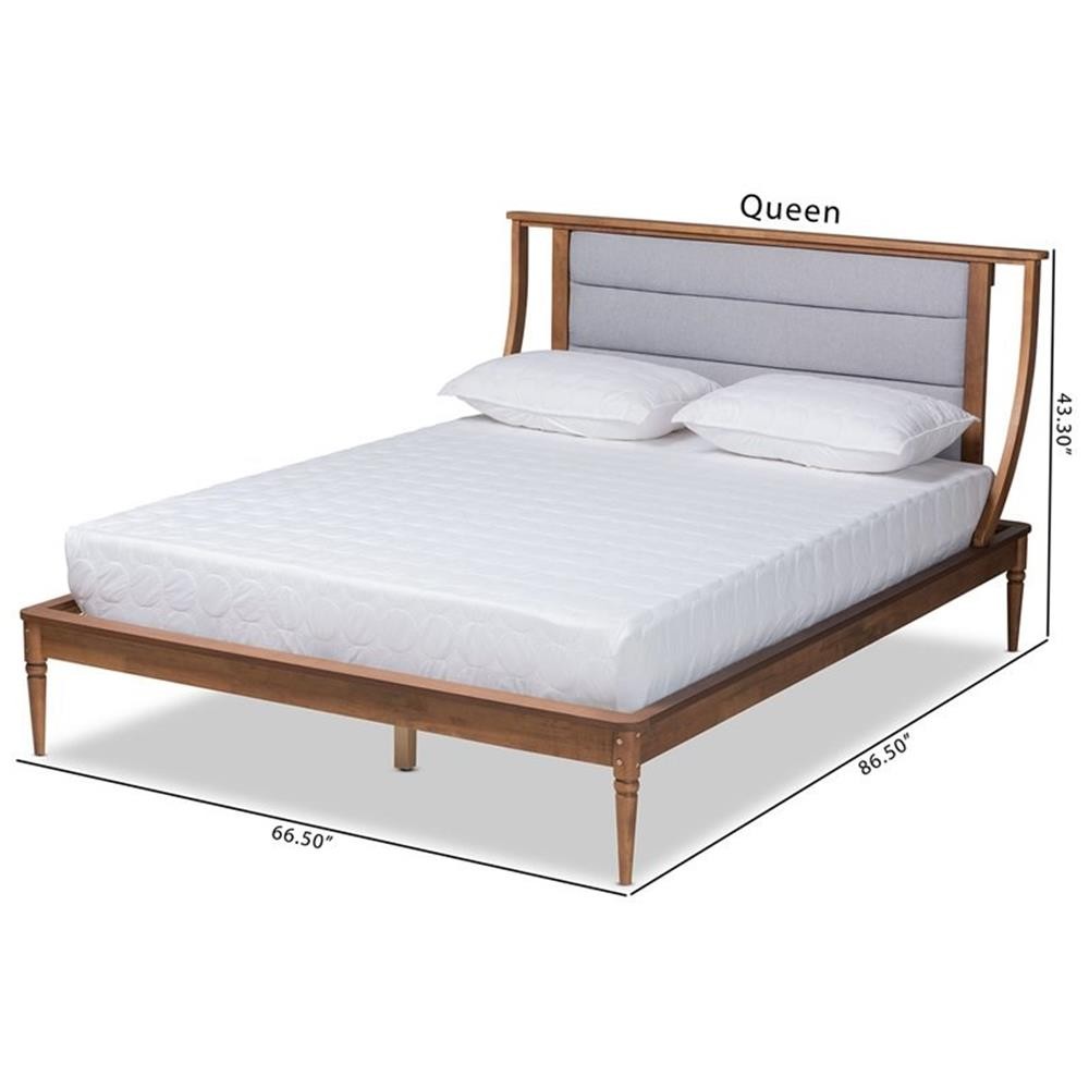 Baxton Studio Regis Light Grey and Brown Finished Wood Full 