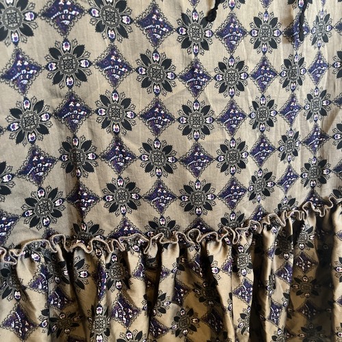 Free People Vintage Y2K Women's 6 Black Purple Floral Mini Dress - Picture 3 of 5