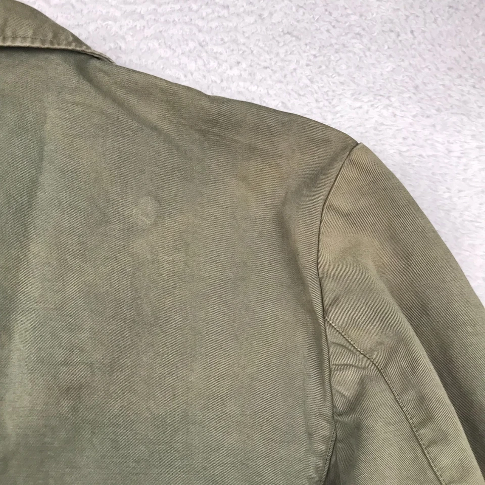 Chaqueta Traje Chino J Crew Talla 44 Oliva Prenda Teñida Algodón Lino Blazer Tareas Abrigo Foto 4 de 4