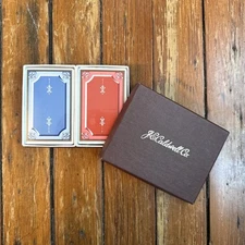 NOS J.E. Caldwell Co. Playing Cards Set – Fleur de Lis – 2 Decks in Box