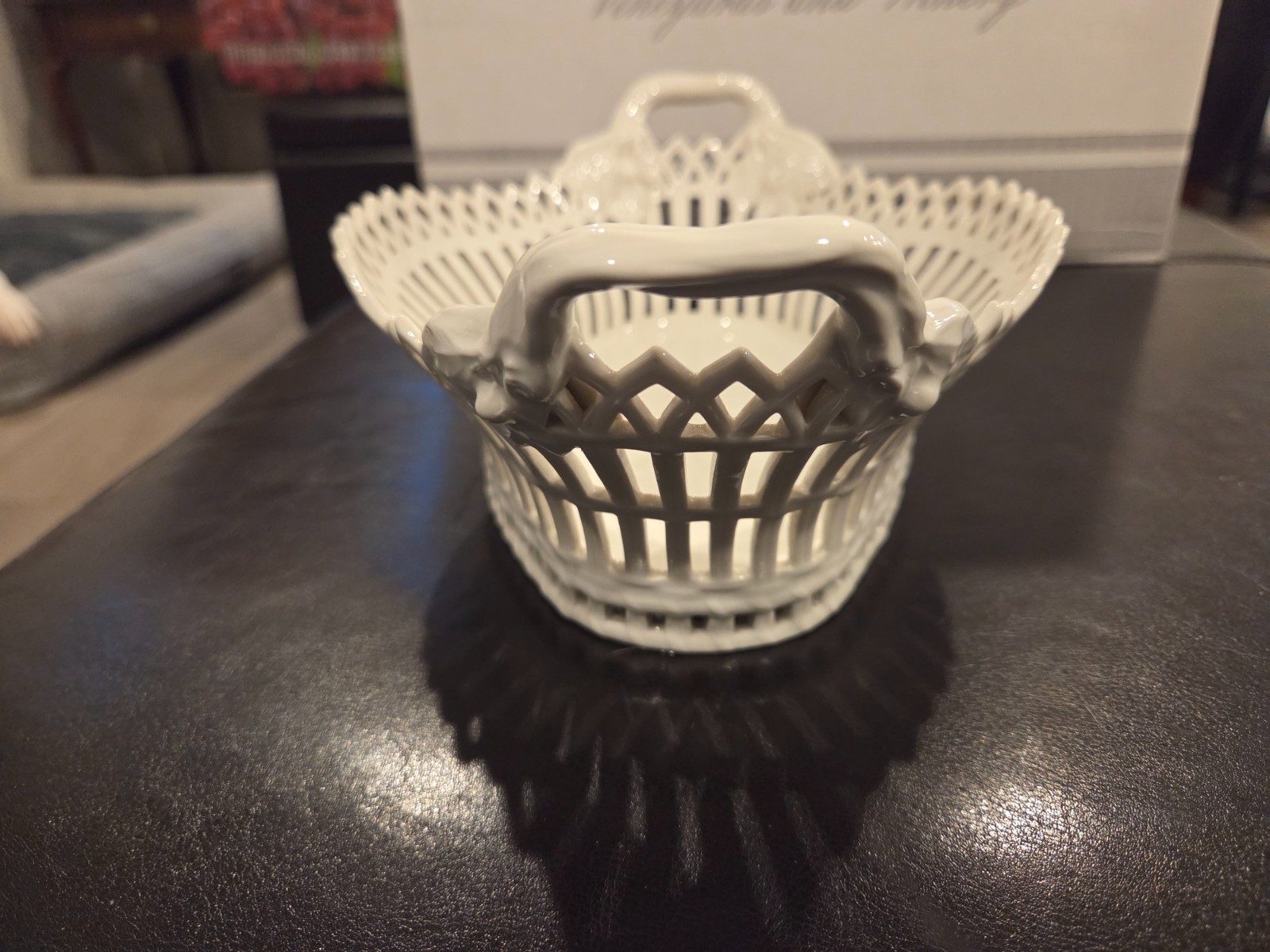 Vintage KPM Berlin Reticulated White Ironstone Porcelain Basket Fruit Bread