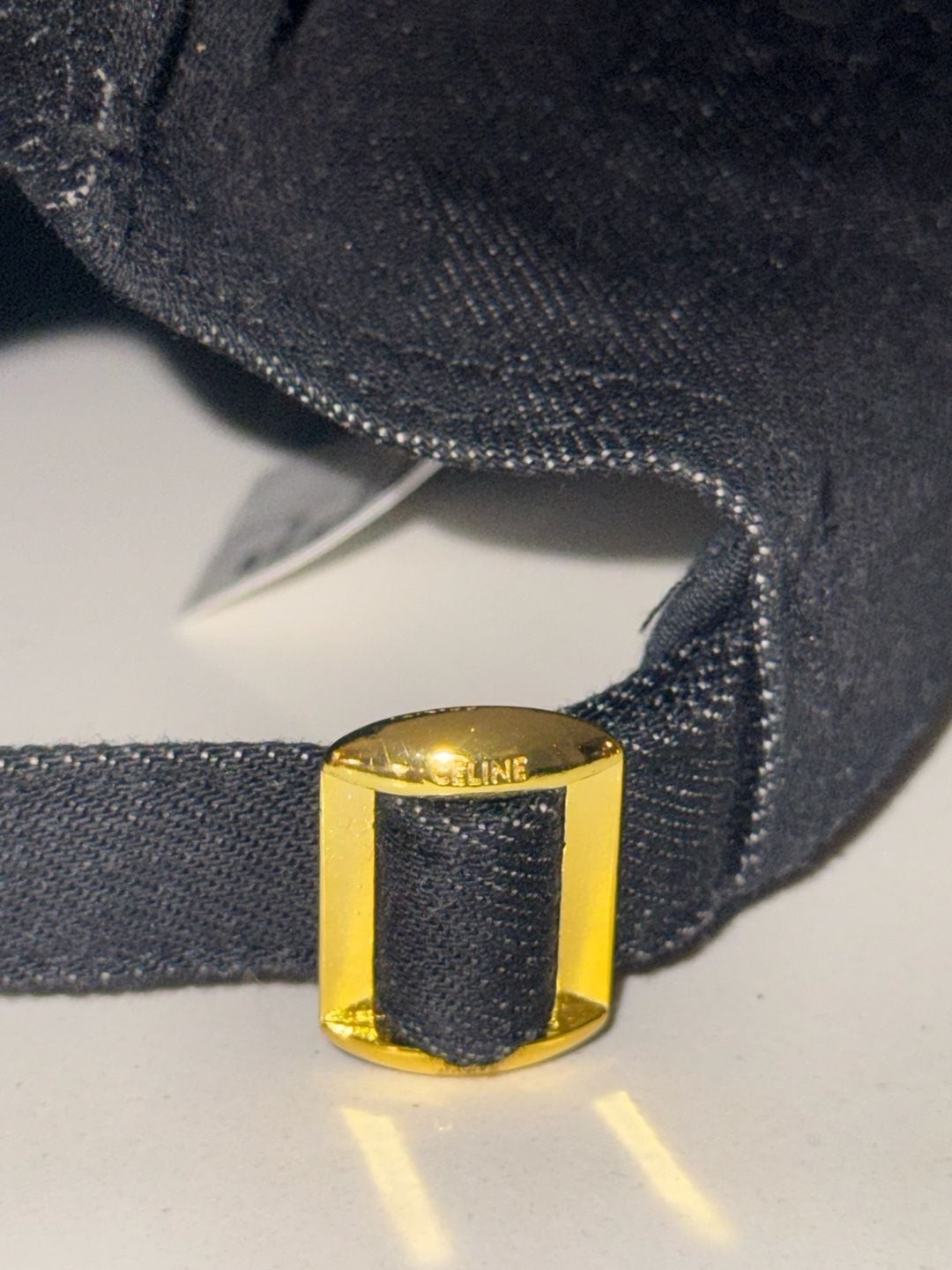 CELINE Triomphe Logo Baseball Cap in Black Denim Cotton image 4
