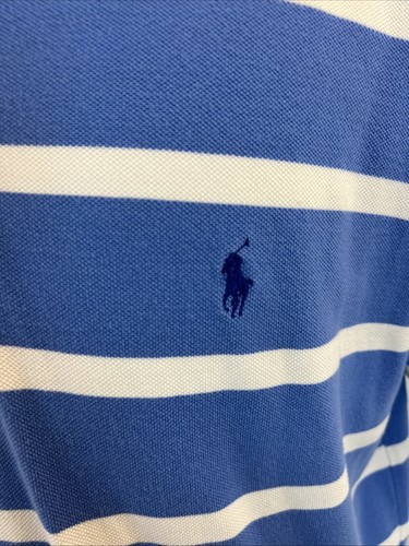 SPRING/SUMMER Polo Ralph Lauren Men's Light Blue Striped Cotton Polo Shirt L $89 - Picture 3 of 9