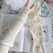 Fashion Solid Color Ice Silk Sleeves Loose Thin Cool Arm Cover Sun Protection UV
