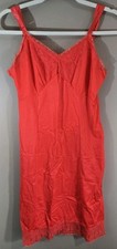 Women's Red Vintage 100 Antron Lingerie Nightgown Sleeveless by Charmode Sz S