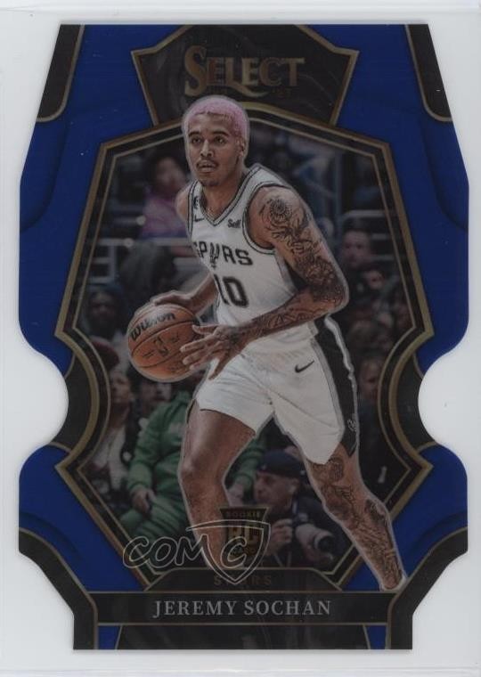 2022 Panini Select Premier Level Blue Prizm Die-Cut /249 Jeremy Sochan #192 14md