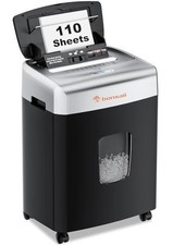 Bonsaii 110-Sheet Autofeed Micro-Cut Paper Shredder – P-4, 6-Gallon Bin