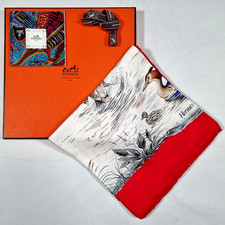 RARE VINTAGE HERMES Silk Scarf "Halte en Camargue" Carre 90 by Robert Dallet