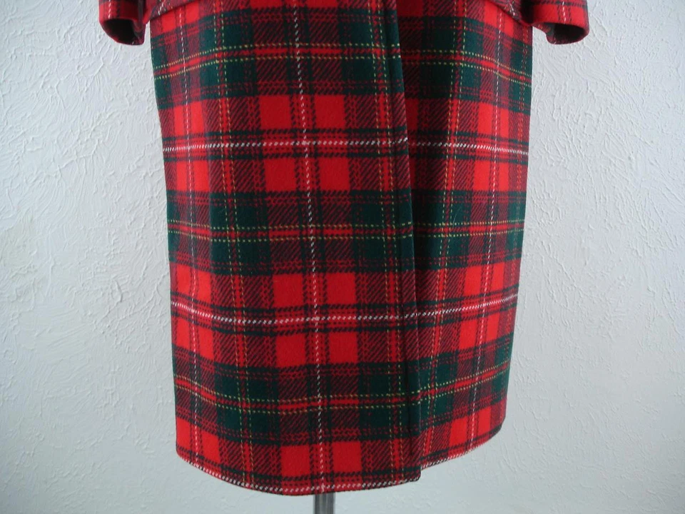 Abrigo largo de tartán a cuadros rojo verde Pendleton de colección años 50 para mujer talla 14 EE. UU. Portland Foto 4 de 4
