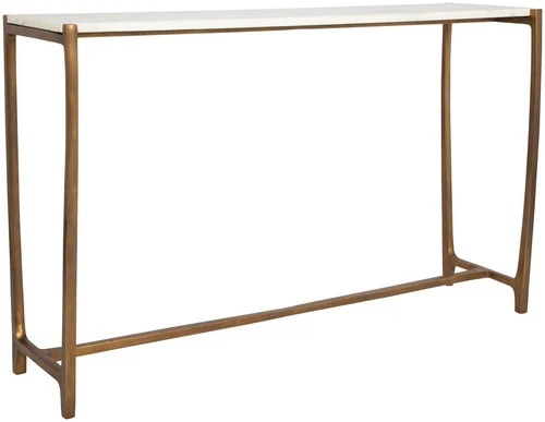 Uttermost 22964 Affinity 47"W Aluminum and Marble Table - Gold - Picture 1 of 5