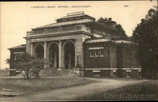 Pepperell, Massachusetts MA Lawrence Library Linen Original Vintage Postcard