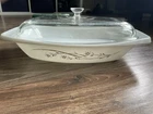 Vintage Pyrex Golden Honeysuckle Deep 2 1/2 QT Covered Casserole Dish