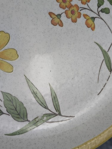 Vintage Stoneware Dinner Plates Ward Larke Yellow Daisy Ovenproof 11" Set of 6 - Picture 23 of 24