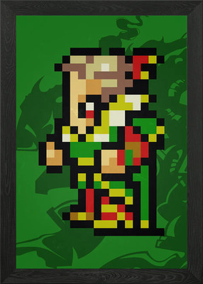 FF VI Kefka Pixel Sprite gerahmtes Wandbild Poster Leinwanddruck Bild