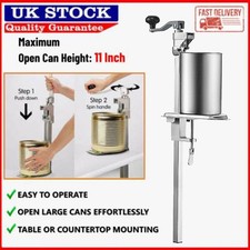11.8" Commercial Table Can Opener Heavy Duty Manual Tin Can Opener Restaurant UK