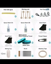 Fishing Rod Repair Kit Rod Building Guide and Tip with Glue Freshwater Saltwater